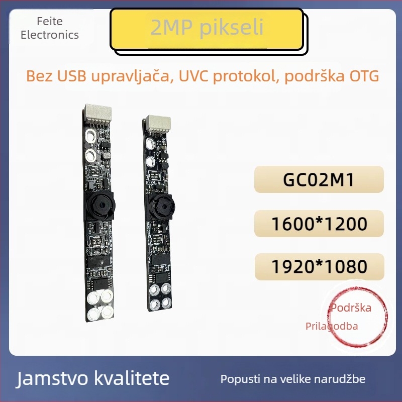 USB kamera za laptop, 2MP, 1600x1200, 30FPS, USB 2.0, bez upravljačkog programa