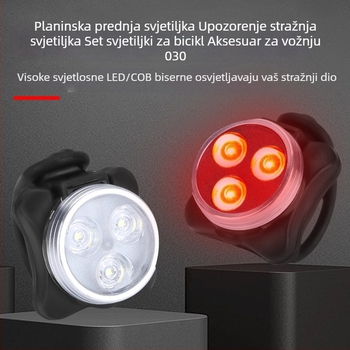 COB set svjetala za bicikl: USB punjivo prednje svjetlo i stražnje svjetlo za planinski bicikl, model 030