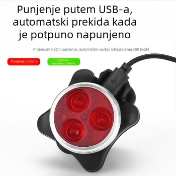 COB set svjetala za bicikl: USB punjivo prednje svjetlo i stražnje svjetlo za planinski bicikl, model 030