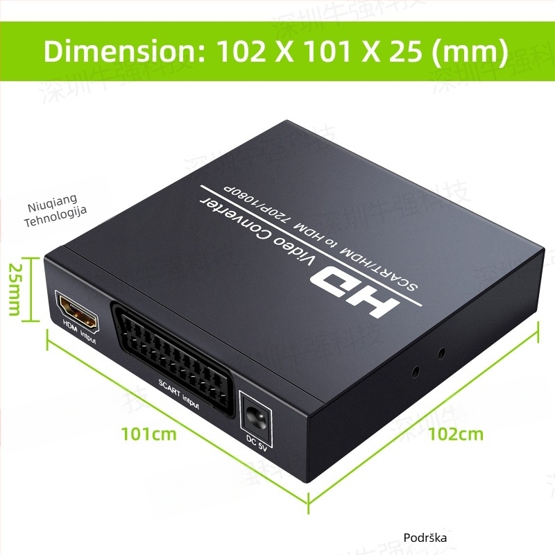 SCART na HDMI audio-video pretvarač NK-8S, 1920×1080, kabel 1,5 m, Newkeng