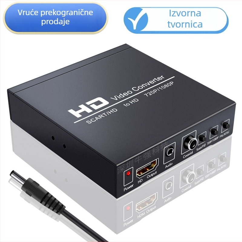 SCART na HDMI audio-video pretvarač NK-8S, 1920×1080, kabel 1,5 m, Newkeng