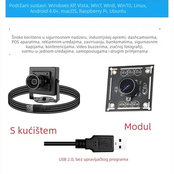 Vanjska USB sigurnosna kamera, 5 MP senzor, rezolucija 1280x720, 30 FPS, bez upravljačkog programa