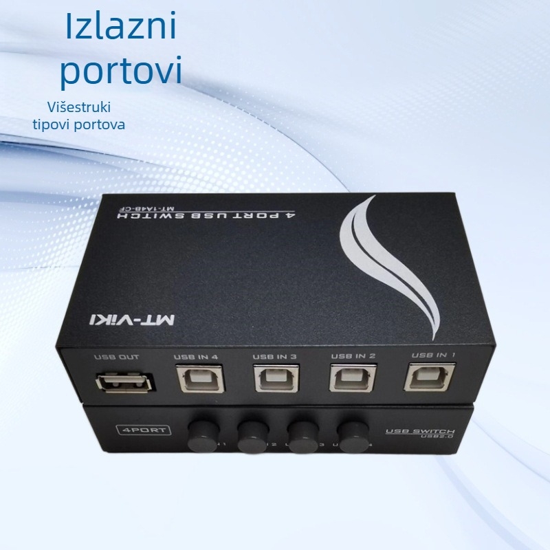 Maxtor USB Uređaj za Dijeljenje Tisak, 1 na 4, Ekonomski Ručni Prekidač, Kompatibilan s Windows 7, Model MT 1A4B