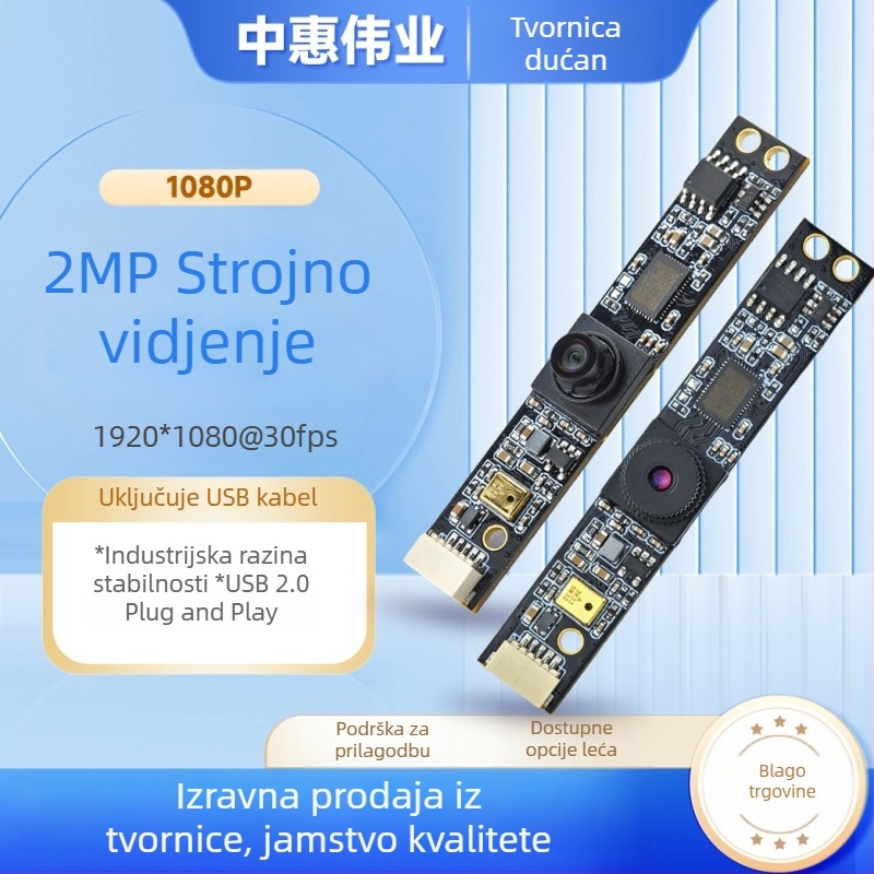 Modul kamere: CMOS 2MP senzor; 1080p @30fps; USB 2.0 sučelje; integrirani mikrofon; bez upravljačkih programa