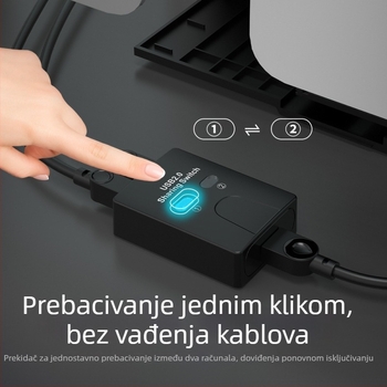 SZHY-LINK KL-SW201 USB 2.0 prekidač za dijeljenje pisača, 2 USB porta, kompatibilan s Windows 7