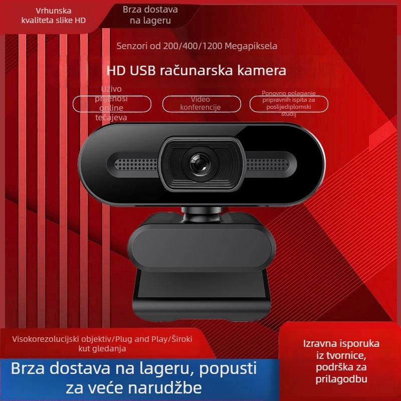 USB web kamera Shadow glossy 2K, maksimalna rezolucija 4K (3840x2160), 4MP senzor, USB 2.0, ugrađeni mikrofon