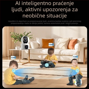 Kućna IP kamera za nadzor, bežični Wi‑Fi, 3MP/5MP rezolucija, IR noćno snimanje do 30 m, unutarnja uporaba