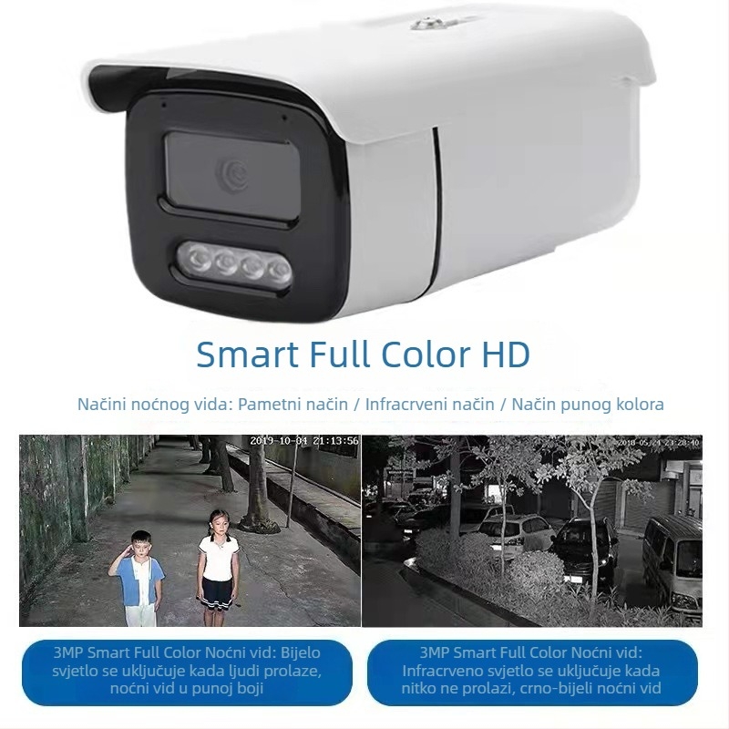 Vanjska 5MP IP kamera s PoE, noćni vid, IR domet 30–50 m, objektiv 4–6 mm