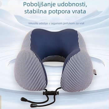 U oblik putni jastuk s memorijskom pjenom, mekana spandeks tkanina, za odrasle, do 0,5 kg, moderni minimalistički stil