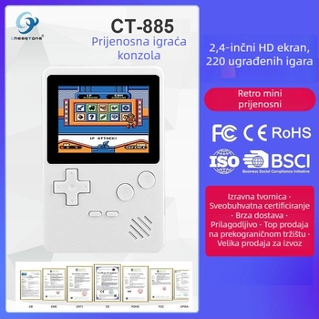 CT-885 mini ručna konzola za karte igre - 1GB memorija, USB sučelje, žično povezivanje, za jednog igrača, nostalgičan dizajn