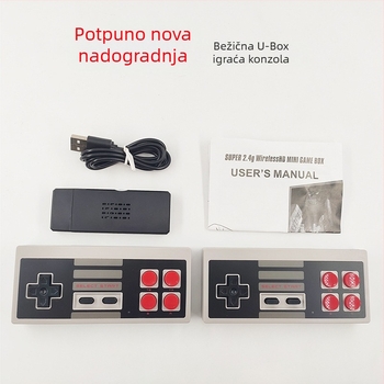 8-bitna mini HDMI TV gaming konzola U-03 s 660 NES igrama, bežični 2.4 GHz za dva igrača, 256 MB memorije