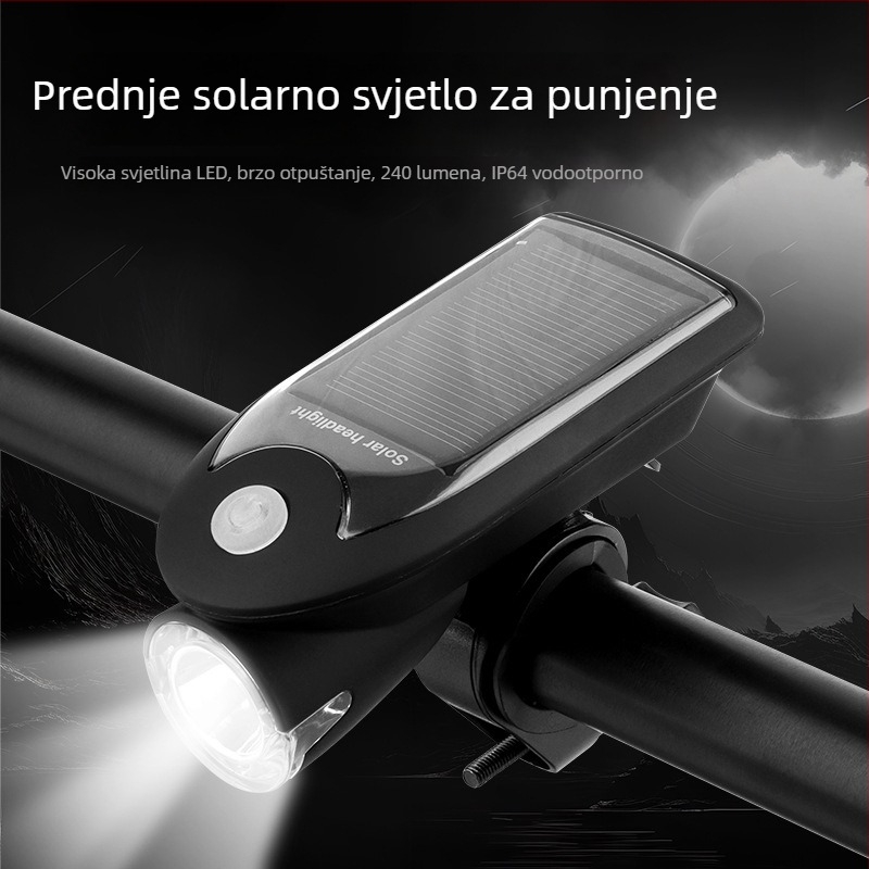 Bengguo prednja LED svjetiljka za bicikl, solarno USB punjenje, za brdske bicikle, visoka svjetlina