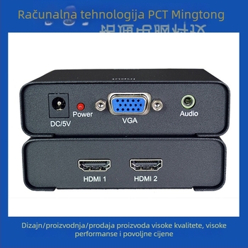 VGA na HDMI konverter i 2-portni HDMI splitter, model VHC102, 1080p rezolucija