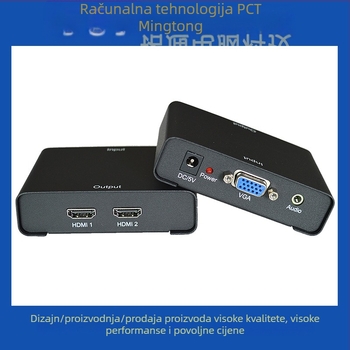 VGA na HDMI konverter i 2-portni HDMI splitter, model VHC102, 1080p rezolucija