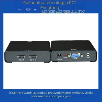 VGA na HDMI konverter i 2-portni HDMI splitter, model VHC102, 1080p rezolucija