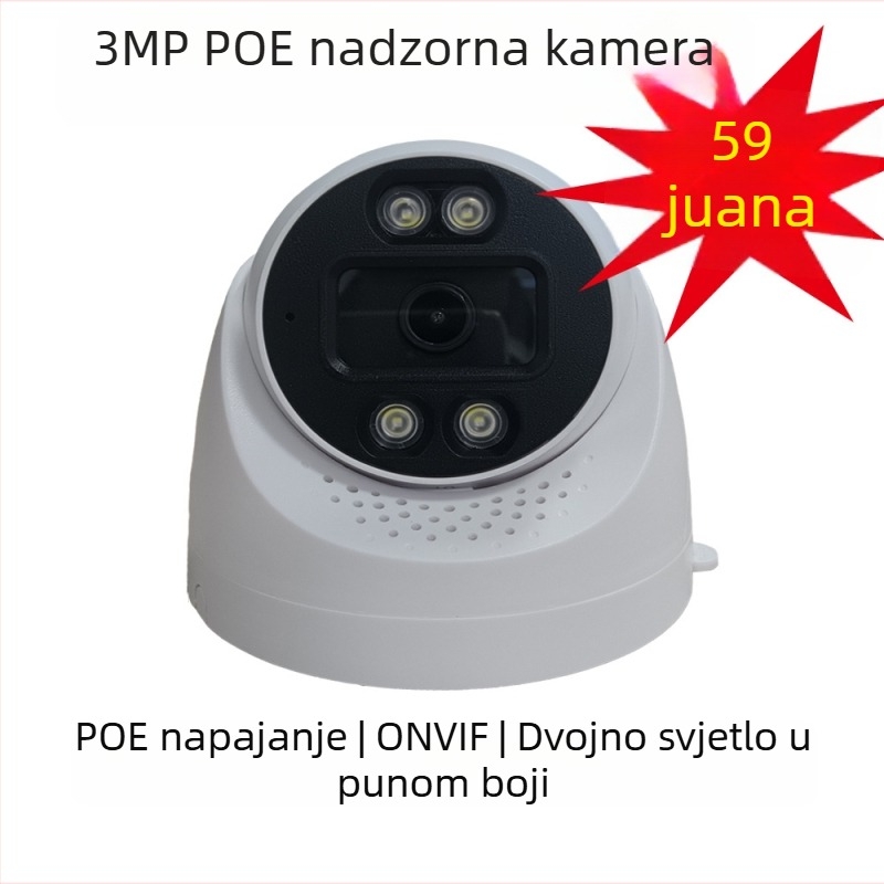 IP kamera za unutarnju upotrebu, IR domet 20 m, kućište od plastike i metala, alarm funkcija