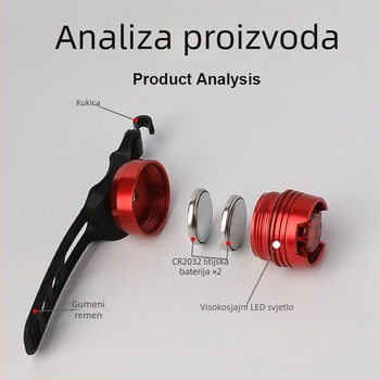 Stražnje biciklističko svjetlo s aluminijskim kućištem, LED visoke jačine za noćnu vožnju, kompatibilno s planinskim i cestnim biciklima, prilagodljiva obrada.