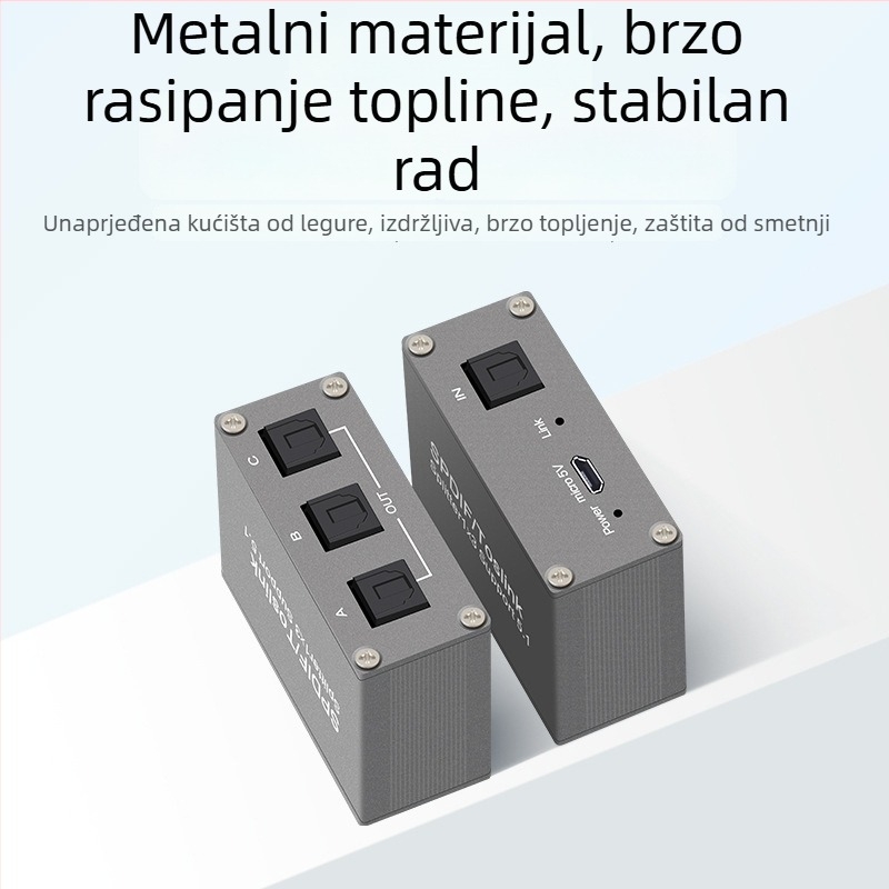 FS-T-115 TOSLINK digitalni optički audio splitter 1 ulaz 3 izlaza (Dolby Digital, DTS 5.1)