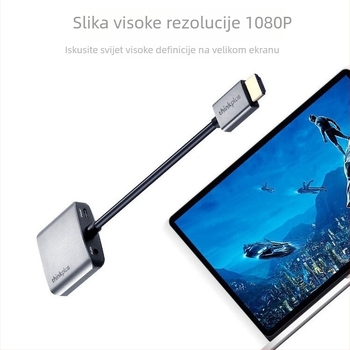 HDMI na VGA adapter LH01 LC02, kompatibilan s Windows 7, kabel dužine 14 cm, model 2025