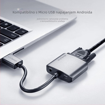 HDMI na VGA adapter LH01 LC02, kompatibilan s Windows 7, kabel dužine 14 cm, model 2025