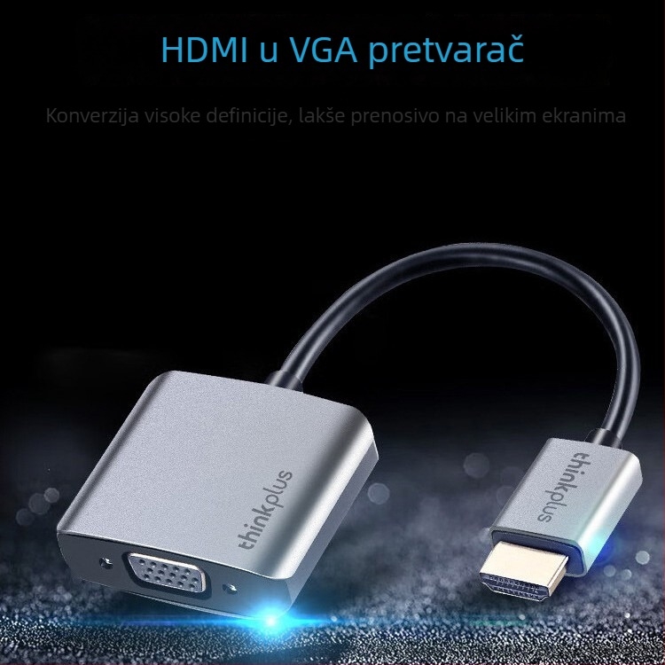 HDMI na VGA adapter LH01 LC02, kompatibilan s Windows 7, kabel dužine 14 cm, model 2025