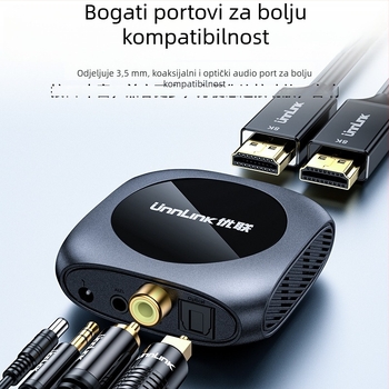 Unnlink 0950 HDMI audio ekstraktor: 4K HDMI izlaz za 3,5 mm slušalice, koaksijalni i optički zvuk, PS5/X