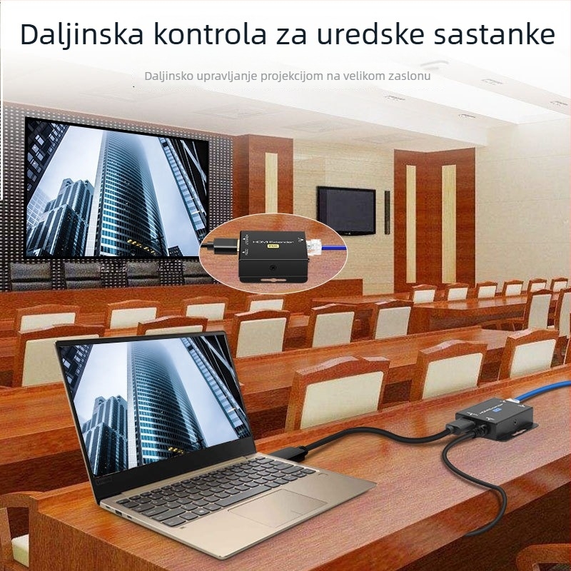 HDMI extender EX701, 60m RJ45, 1080P, prekidač/distributer