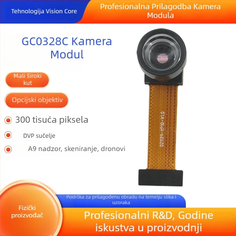 GC0328C kamera modul, senzor 300k, DVP sučelje, fiksni fokus, 30 FPS, rezolucija 640x480