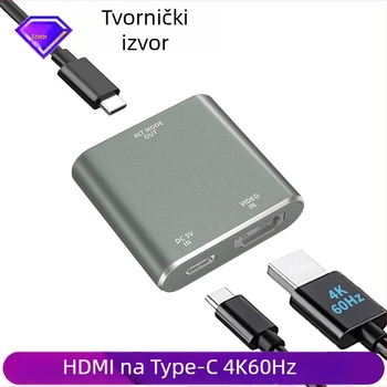 HDMI na Type-C video konverter 4K60Hz za Switch 2, PS4/5, Xbox i AR naočale