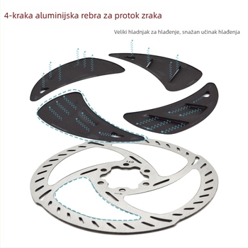 AI CYCLING Mehanički disk rotor za kočnice, 6-pin, debljina 1,8 mm