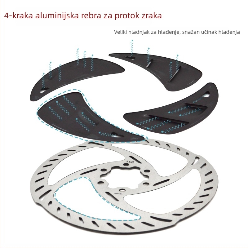 AI CYCLING Mehanički disk rotor za kočnice, 6-pin, debljina 1,8 mm