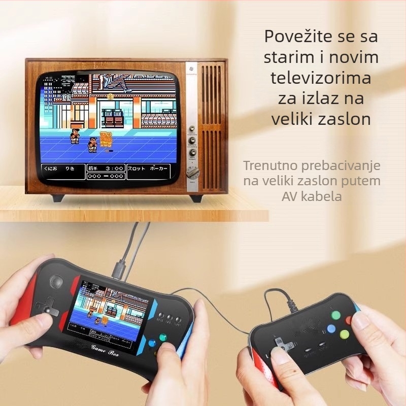 X7M prijenosna retro igraća konzola s 3.0 kolor zaslonom, za kućnu upotrebu, punjiva, za jednog ili dva igrača
