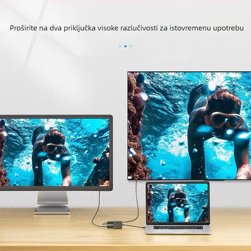 HD10 USB-C HDMI docking stanica, rezolucija 1920x1080, kabel duljine 50 cm, pretvarač signala, izdanje 2023
