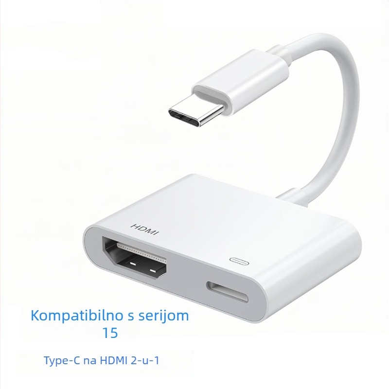 Type-C 2-u-1 docking stanica za notebook s HDMI izlazom 4K, podrška napajanju, kabel 0.1 m