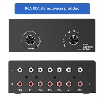 Oxygen News Szhy-link 9095 RCA audio prekidač, 6-in-1 / 8-in-1 izlaz, Hi-Fi bez gubitka, stereo pretvarač