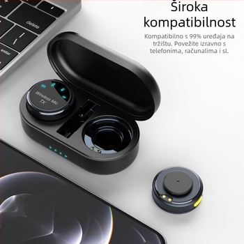 Lavalier mikrofon S3, žični, raspon frekvencija 20 Hz–20 kHz, trajanje baterije 6–8 h, za live prijenose i intervjue