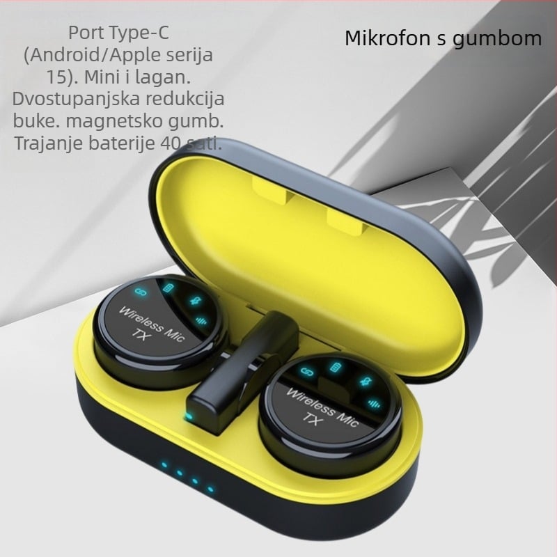 Lavalier mikrofon S3, žični, raspon frekvencija 20 Hz–20 kHz, trajanje baterije 6–8 h, za live prijenose i intervjue