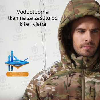 Zimska maskirna topla jakna, smjesa kemijskih vlakana, otporna na vjetar i topla, unisex