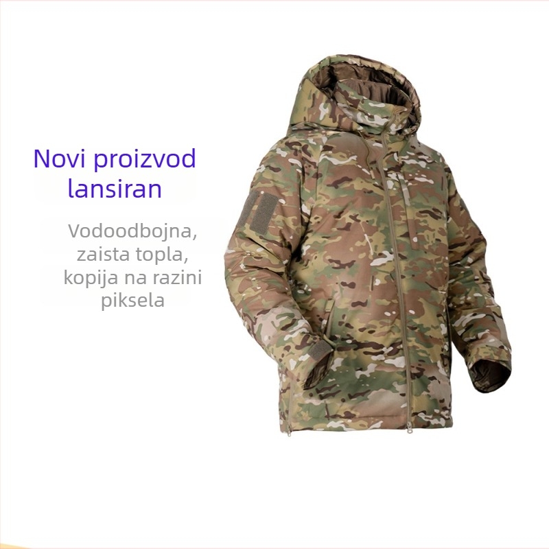 Zimska maskirna topla jakna, smjesa kemijskih vlakana, otporna na vjetar i topla, unisex