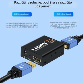 HDMI 2.0 Extender i Repeater, 4K60Hz, HDMI produženje, ženski-ženski spoj, model AYM-22V14