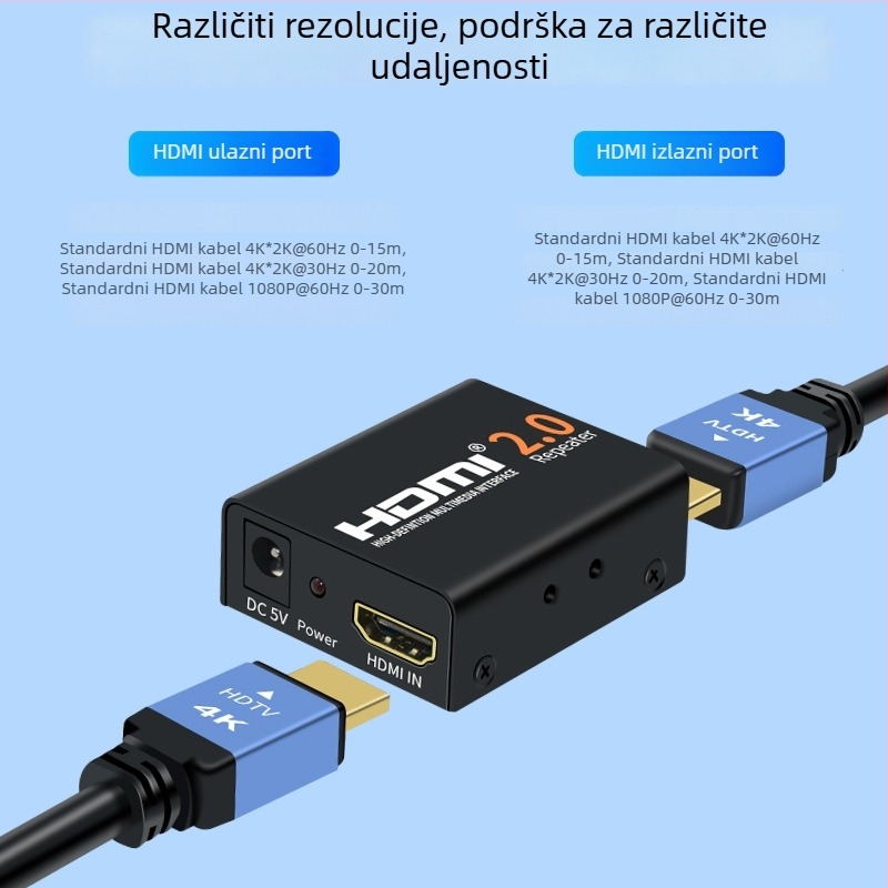 HDMI 2.0 Extender i Repeater, 4K60Hz, HDMI produženje, ženski-ženski spoj, model AYM-22V14