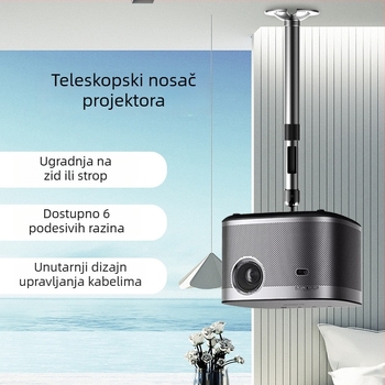 Držač projektora za zid i strop, aluminijska legura, izvučni rotirajući pan-tilt, kompatibilan s XGIMI i JMGO