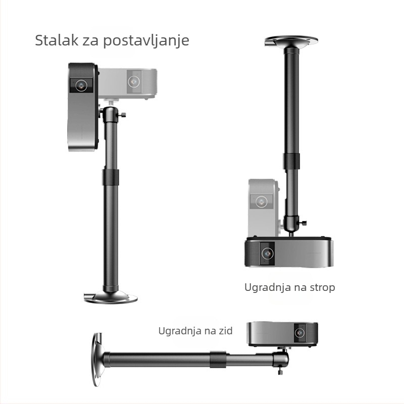 Držač projektora za zid i strop, aluminijska legura, izvučni rotirajući pan-tilt, kompatibilan s XGIMI i JMGO