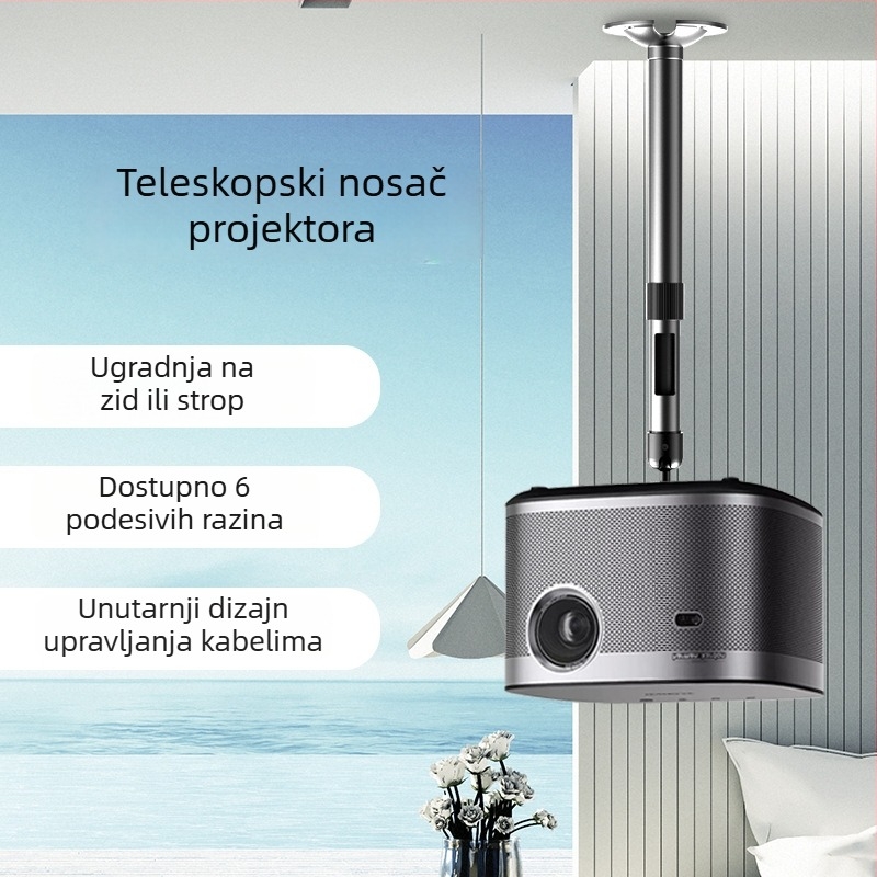 Držač projektora za zid i strop, aluminijska legura, izvučni rotirajući pan-tilt, kompatibilan s XGIMI i JMGO