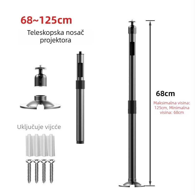 Držač projektora za zid i strop, aluminijska legura, izvučni rotirajući pan-tilt, kompatibilan s XGIMI i JMGO