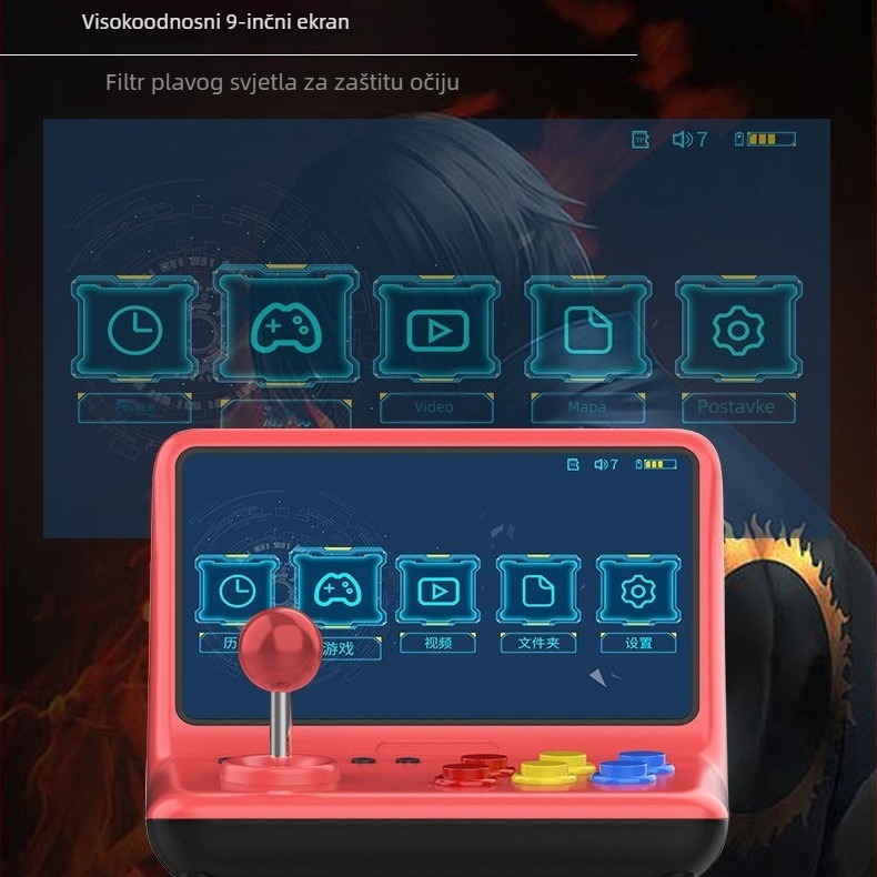 Xinyewang nostalgična retro arkadna konzola s džojsticima, USB priključak, žično povezivanje, MP3 player