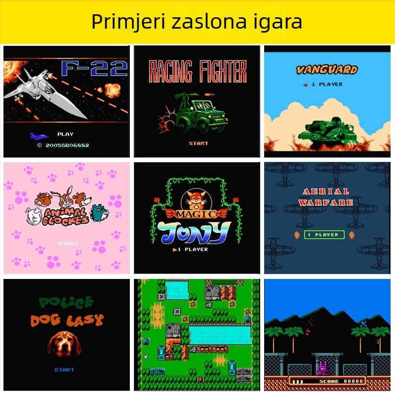 Prijenosna retro igraća konzola s 200 ugrađenih 8-bitnih igara, 8GB memorije, izlaz 720p