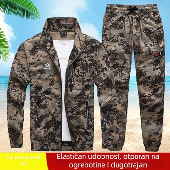 Muški ljetni pamukasti zaštitni radni kombinezon za zavarivanje — dugi rukavi, odvodi vlagu, pogodno za tvornicu