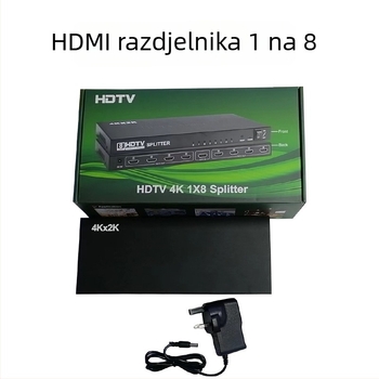 HDMI splitter 1x8, 4K ogledno prikazivanje na osam zaslona