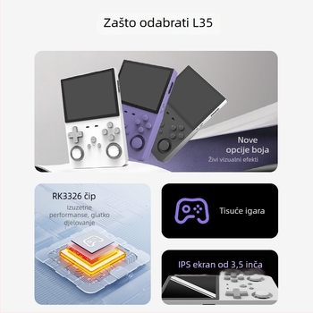 Prenosna joystick igraća konzola, 3,5-inčni zaslon, 64GB ROM, 1GB RAM, operativni sustav otvorenog koda, RPG